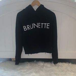 black brunette hoodie